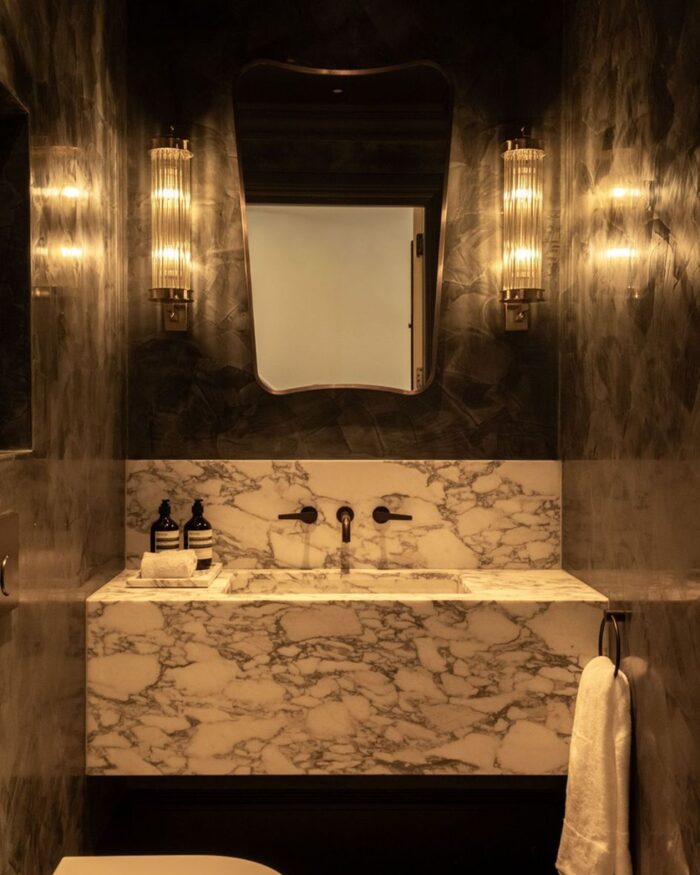 Marble powder room detail